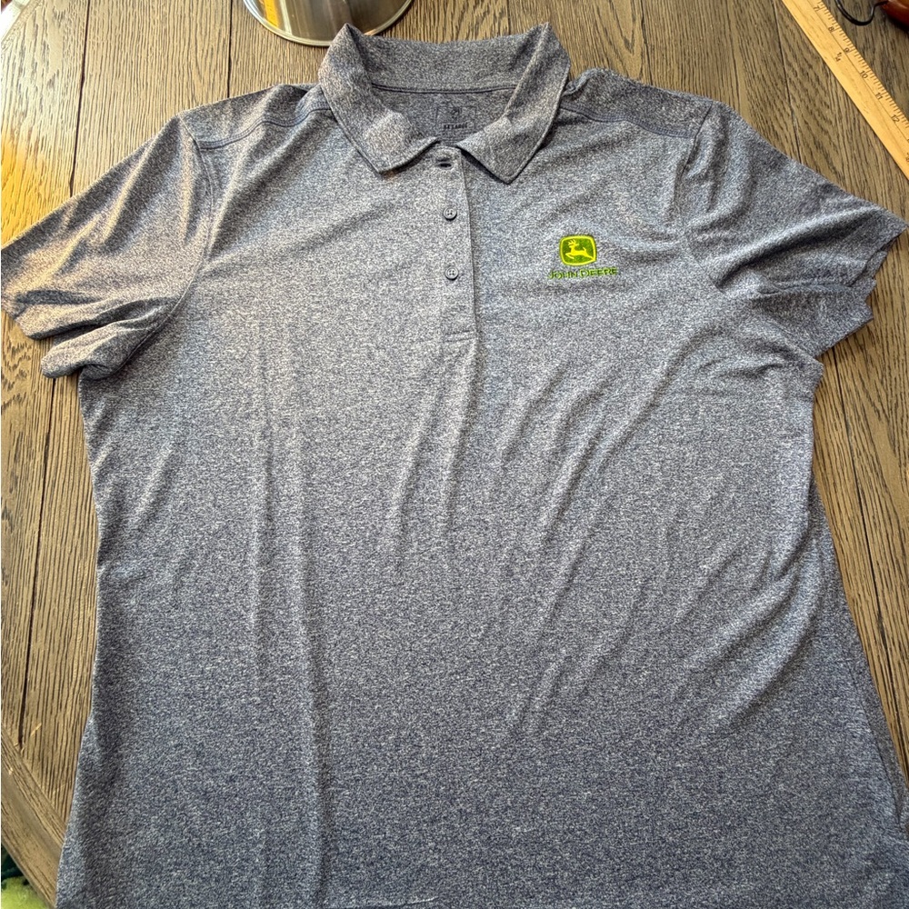 John Deere Heather Gray Polo Shirt